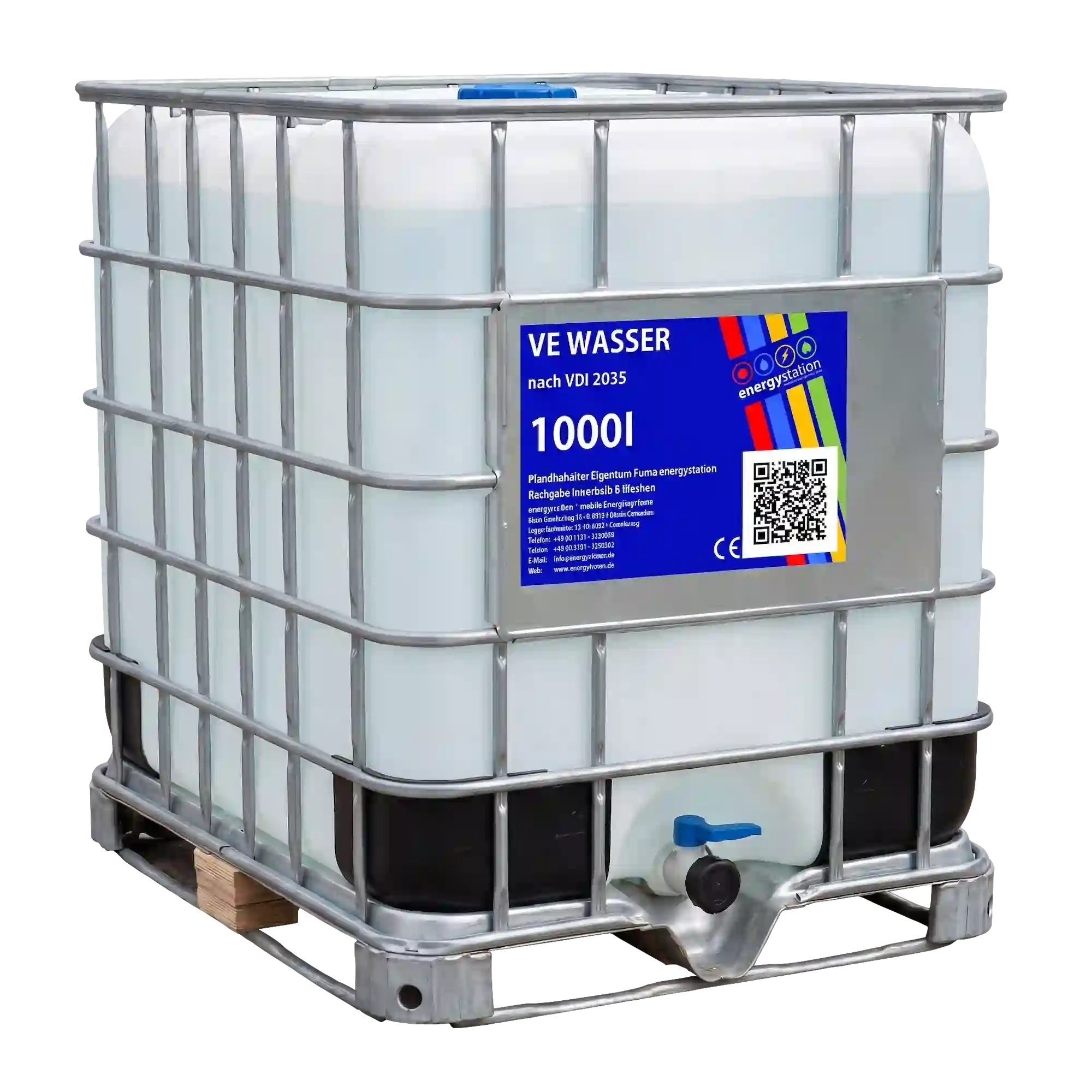 VE-Wasser Lieferung im 1.000 Liter IBC-Container